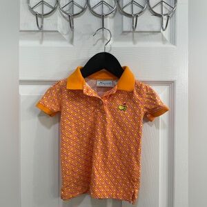 Masters Collection Toddler Geometric Orange Polo Golf Shirt